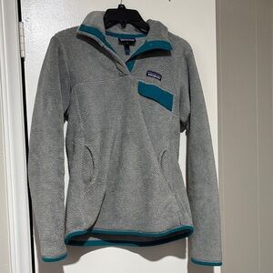Patagonia Gray Fleece with Teal Trim